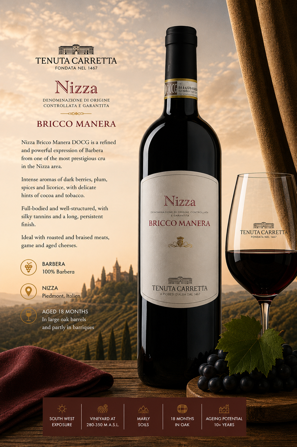 wein, roterWein, BriccoManera, Nizza, Barbera