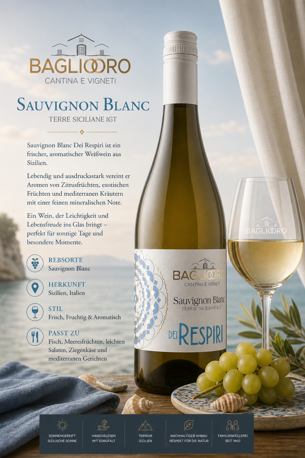 Sauvignon Blanc, Weißwein, Flasche, Weinlese, Glas
