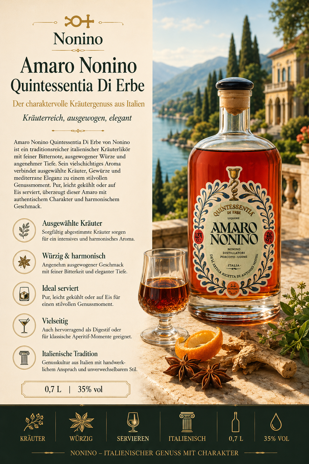 Amaro, Nonino, Kräuterlikör, Italienisch, Kräuterlikör