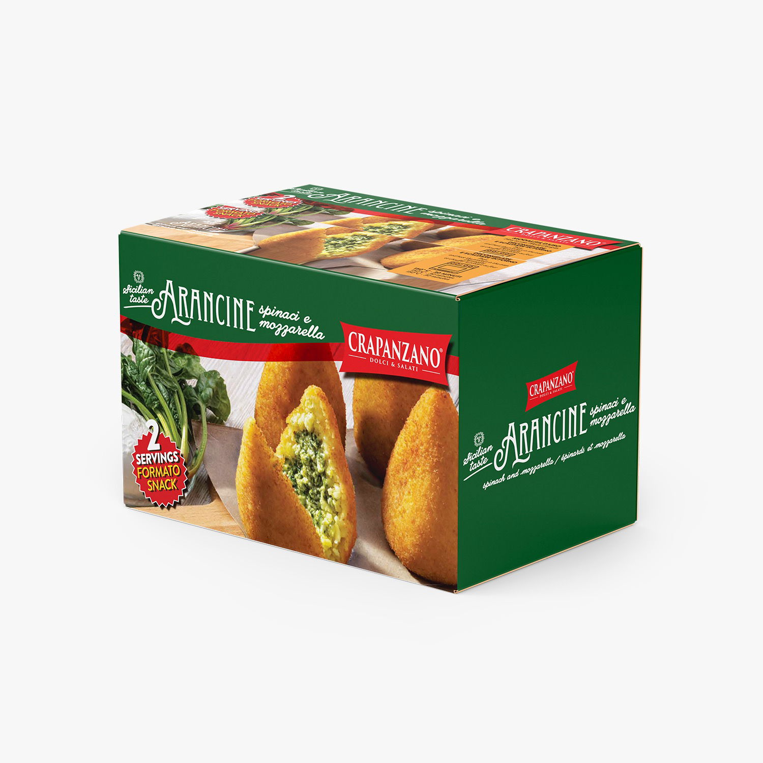 Arancini Spinat Mozzarella 200g (2 Stück), tiefgefroren /Crapanzano