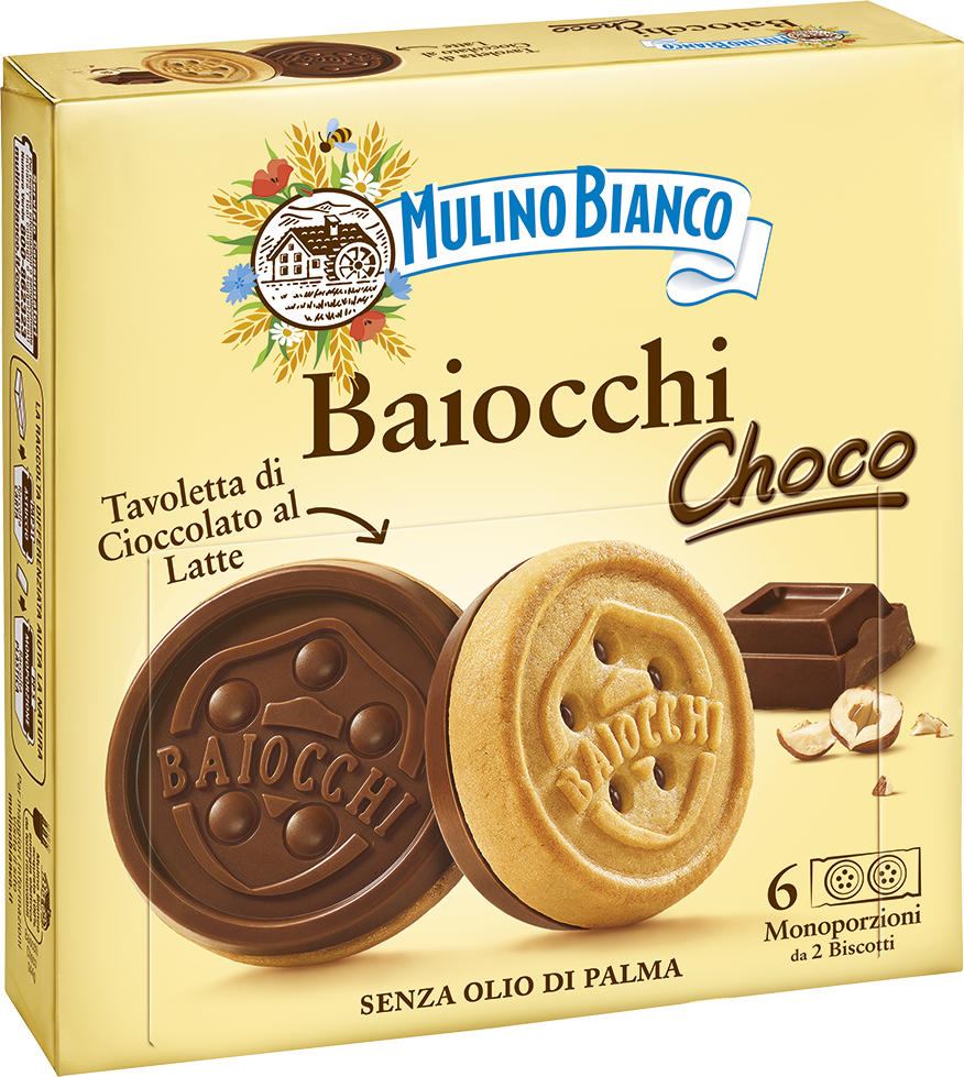 Baiocchi mit Schoko 6 Pack á 2  Kekse - 144g | Mulino Bianco