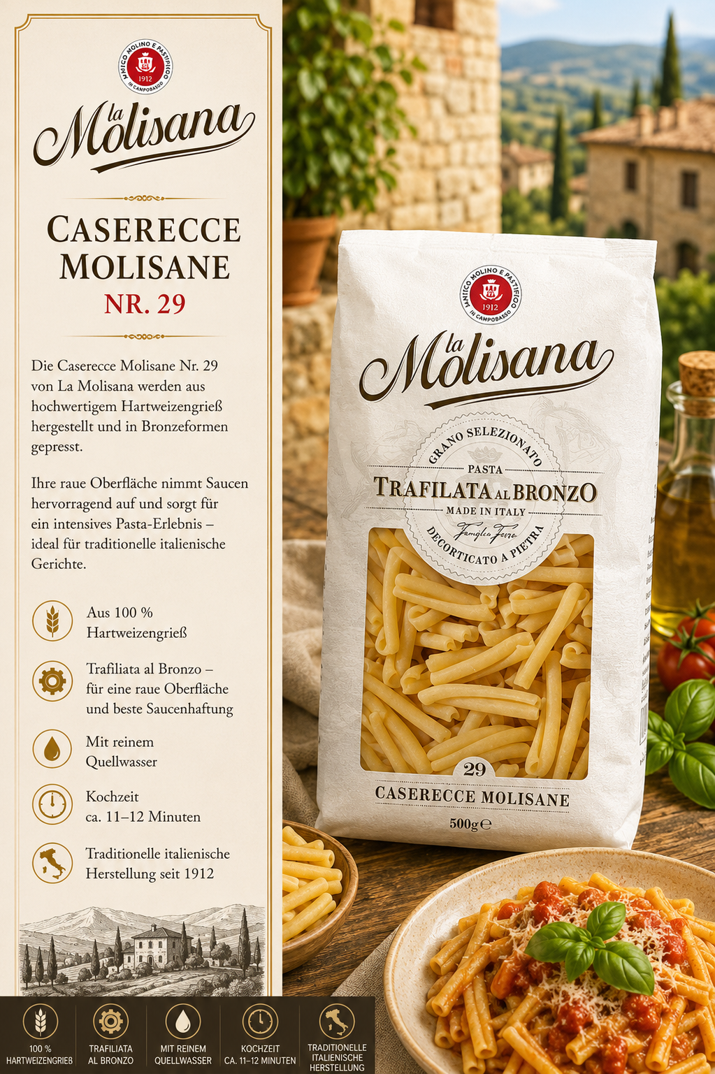 Pasta, Caserecce, Molisana, Bronzo, Caserecce Molise