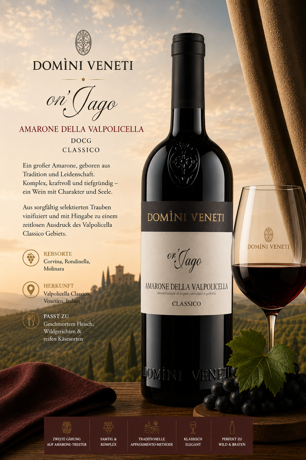 Wein, Rotwein, Amarone, Valpolicella, Flasche