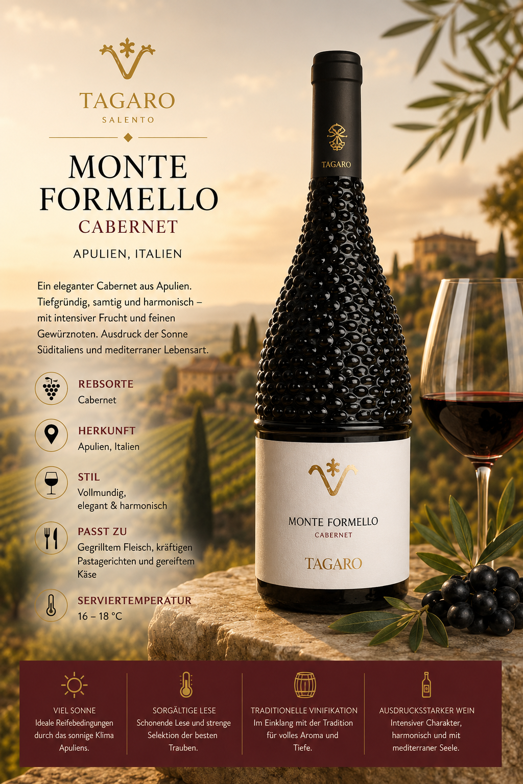 Wein, Cabernet, Monte Formello, Tagaro, Italienischer Wein