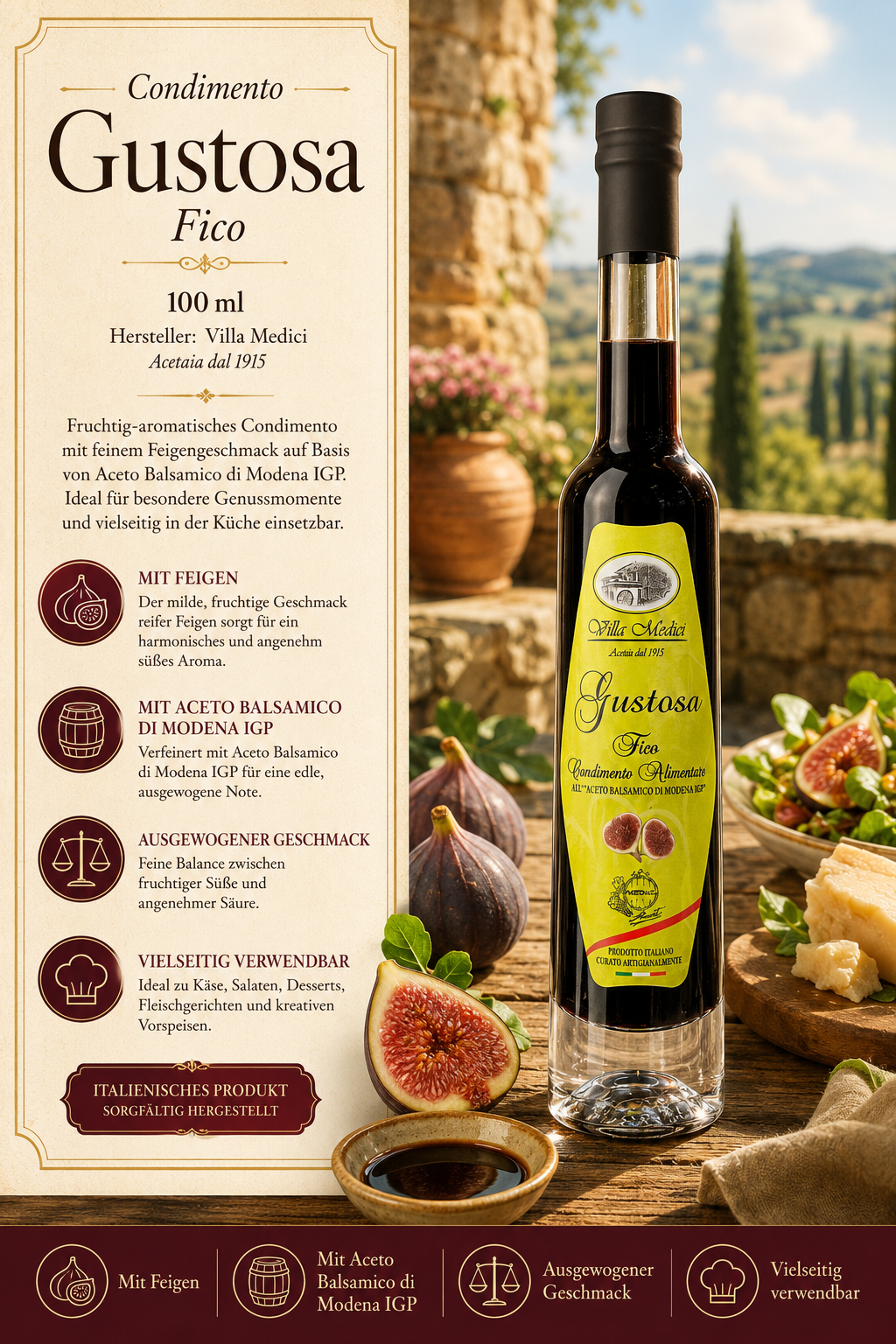 Likör, Essig, Balsamico, Modena IGP, Figurativer Condimento
