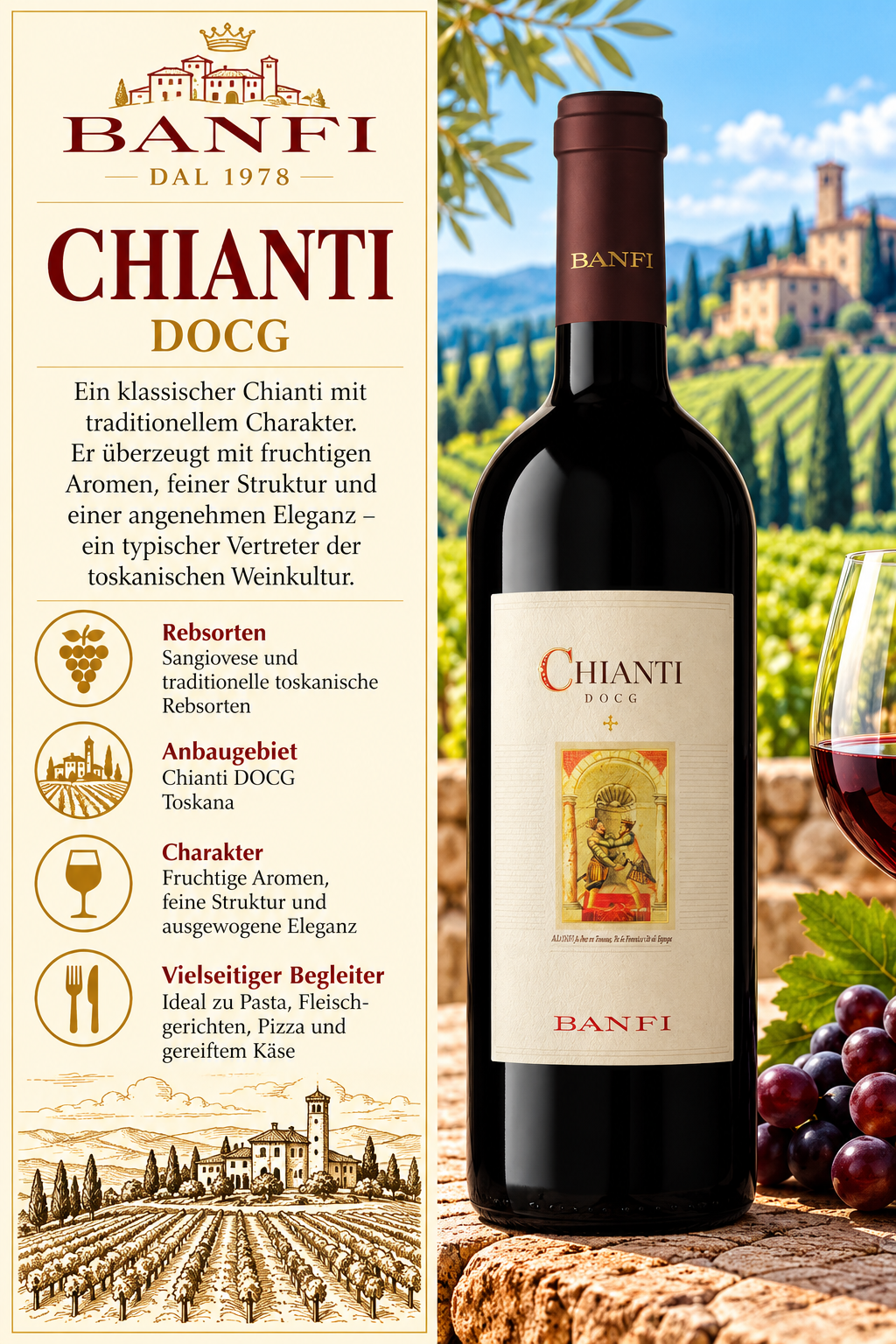 Chianti, Wein, Rotwein, Flasche, Etikett