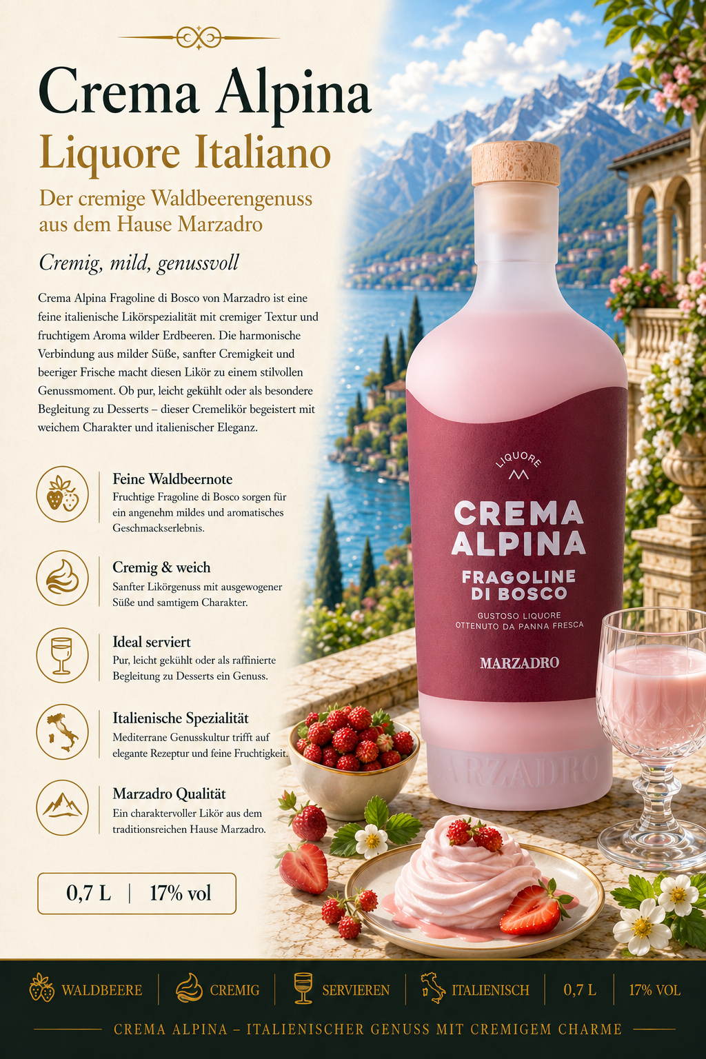 Likör, Frangelico, Waldbeeren, Flasche, 0,7 L