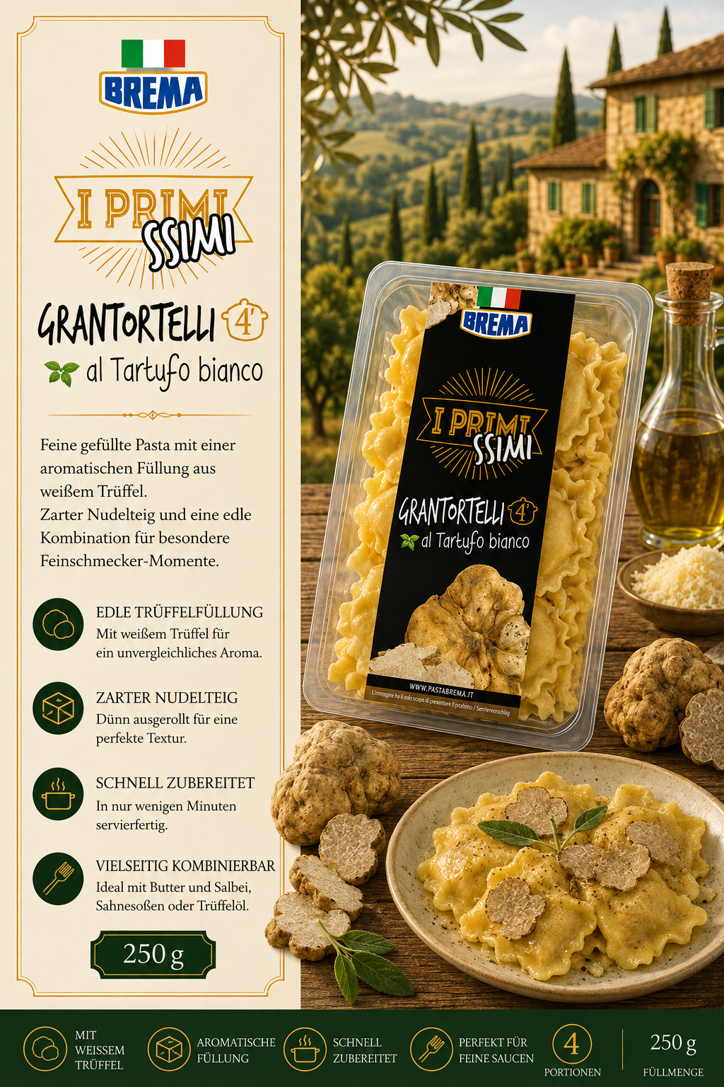 Nudeln, Pasta, Trüffel, Ravioli?, 250 g