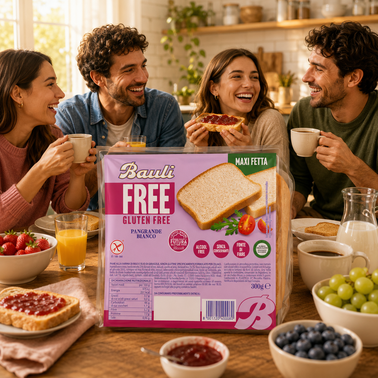 toast, glutenfrei, brot, verpackung, marmelade
