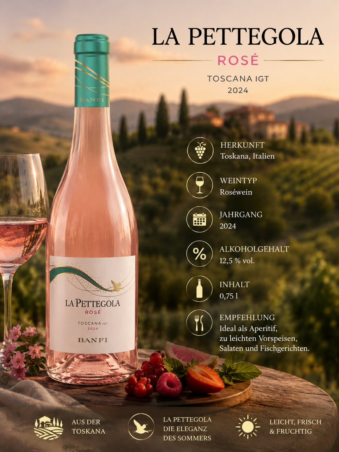 Rosé, Wein, Flasche, Toskana, 2024