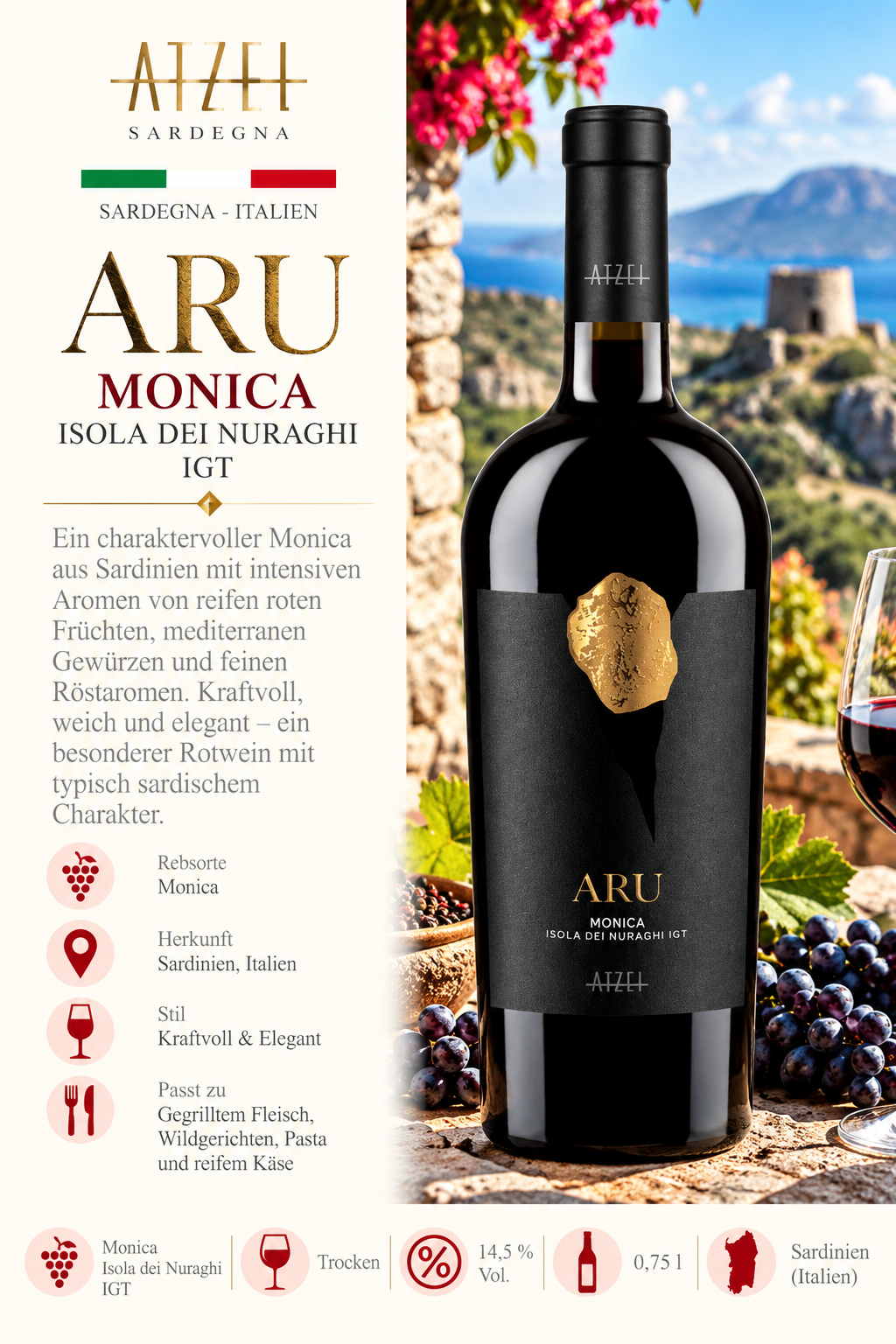 Wein, Rotwein, Flasche, Etikett, Italien