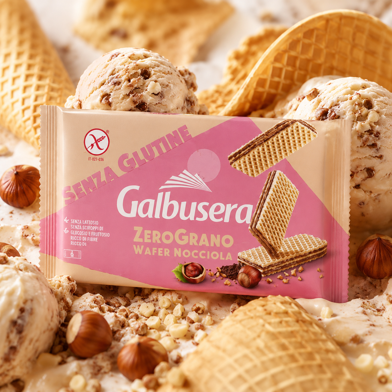 Waffel, glutenfrei, Haselnuss, Verpackung, ZeroGrano