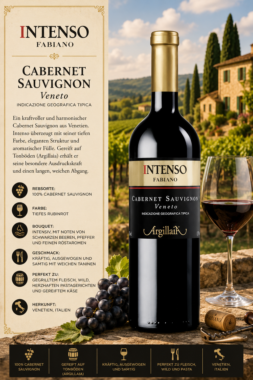 Wein, Rotwein, Cabernet Sauvignon, Flasche, Etikett