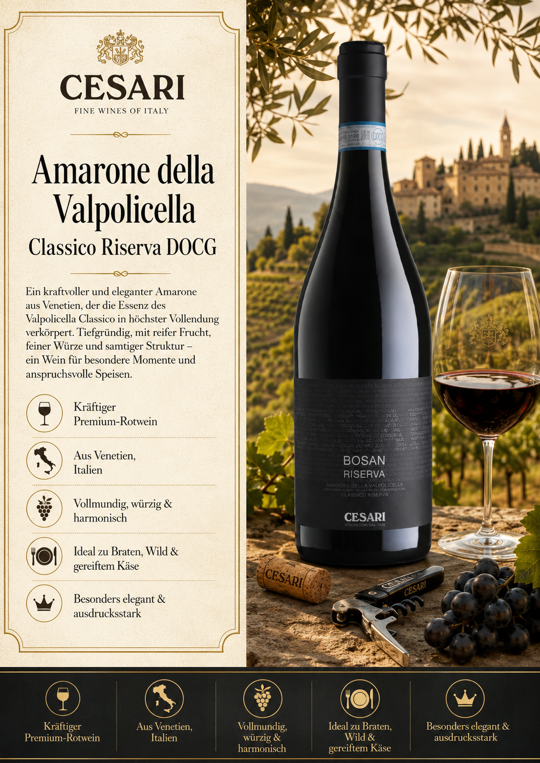 Amarone, Valpolicella, Rotwein, DOCG, Flasche