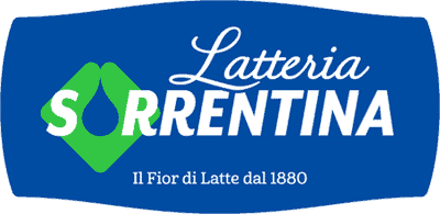 Milchkäse, Milchprodukt, blauer Aufkleber, grünes Diamant-Symbol, Sorrentina