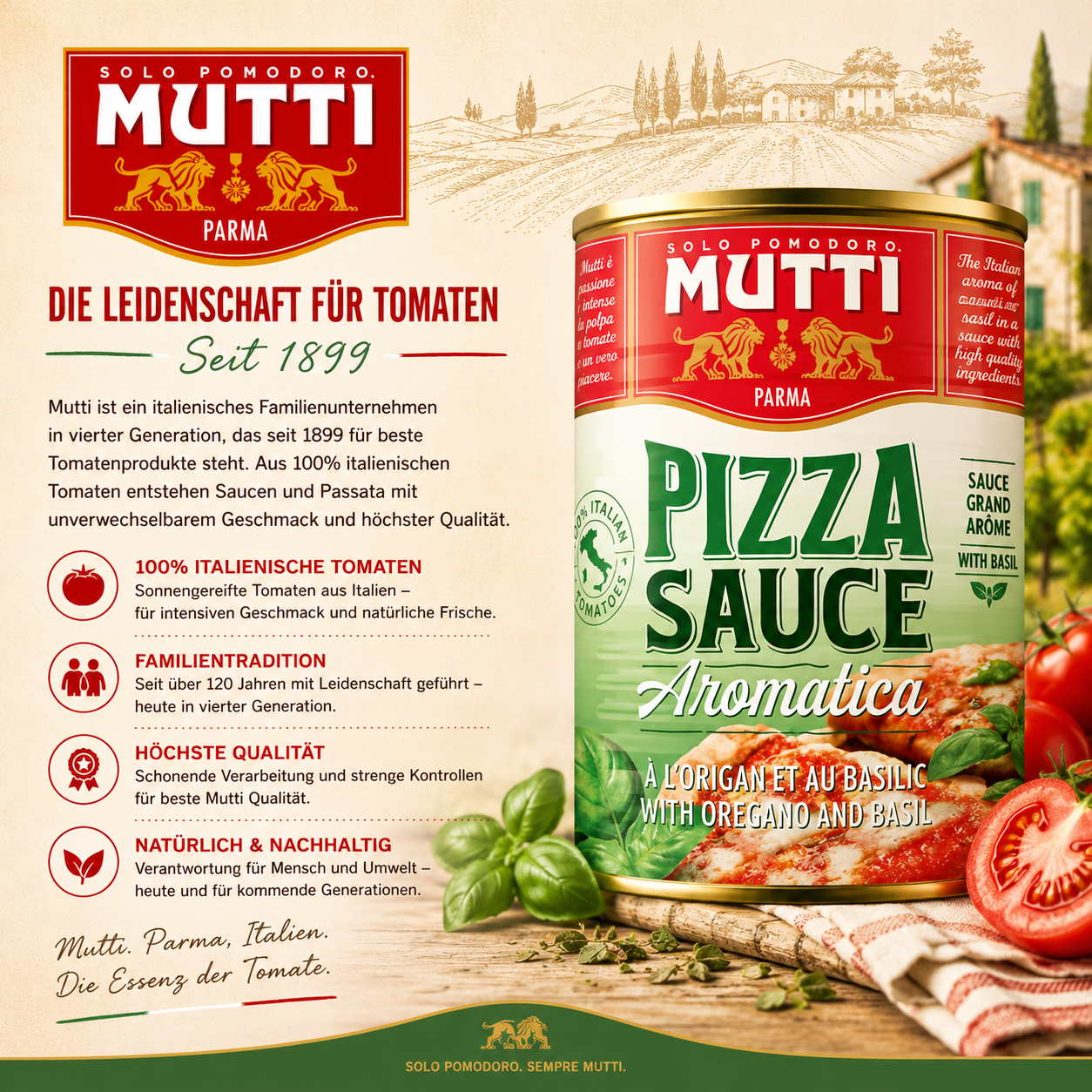 Pizza-Sauce, Tomatensoße, italienisch, Basilikum, Oregano