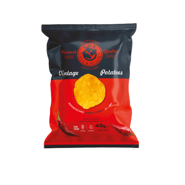 Snacks, Kartoffelchips, Chips, bunte Verpackung, 40 g