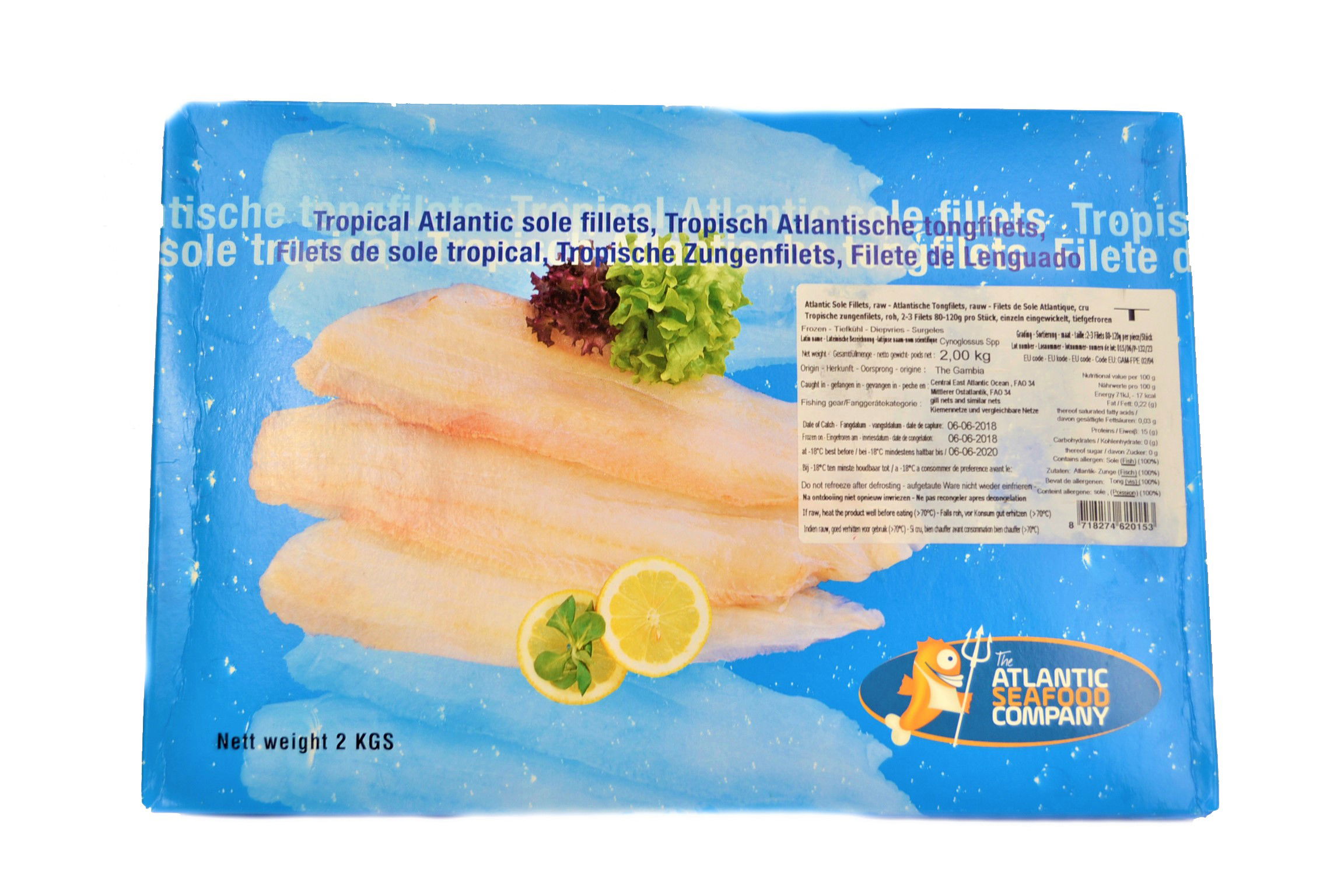 Seezungenfilet 80/130 2 Kg Beutel