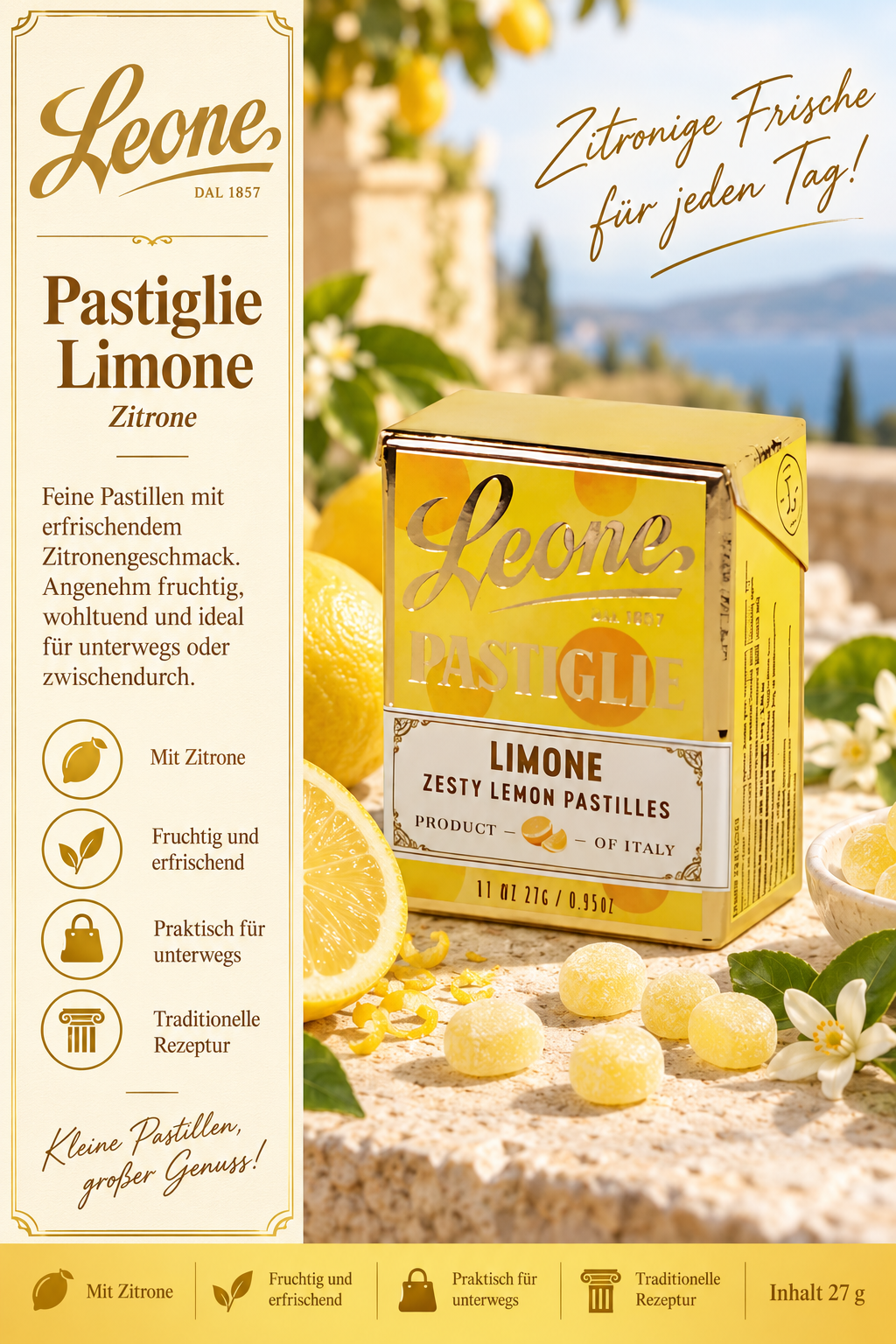 Pastille, Limone, Zitrone, Zesty, Packung