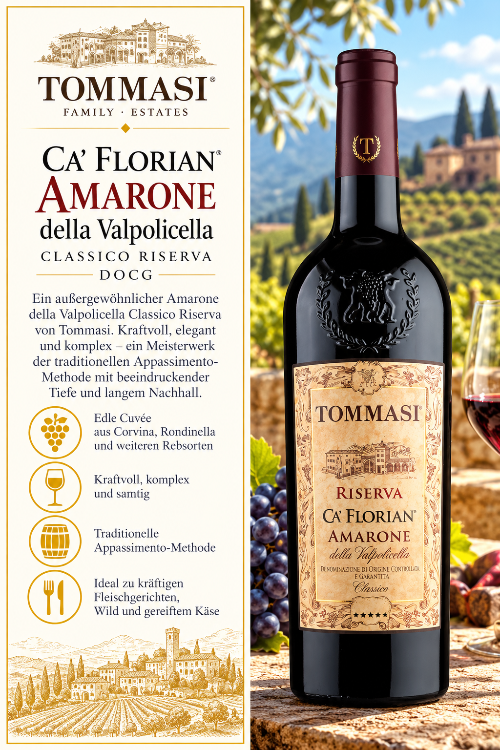 Amarone, Rotwein, Valpolicella, Flasche, Italienisches Weingut