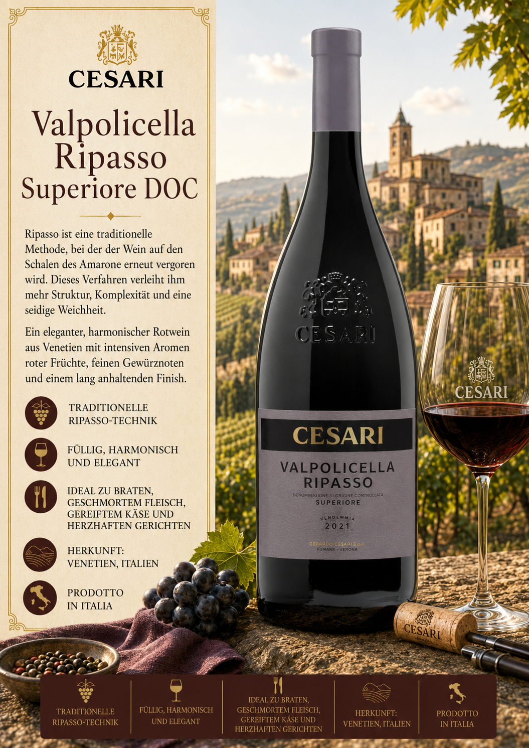 Wein, Valpolicella, Ripasso, Superiore, Flasche