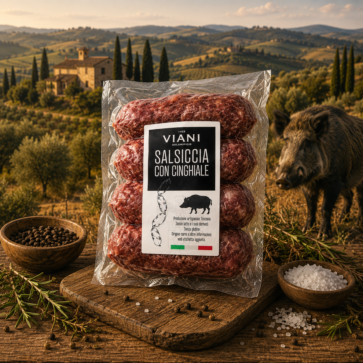 Salsiccia, Wurst, Rohwurst, Italienische Wurst, Salsiccia mit Cinghiale
