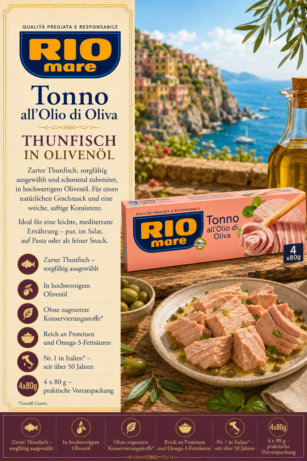 thunfisch, olivenöl, konserven, packung, italien