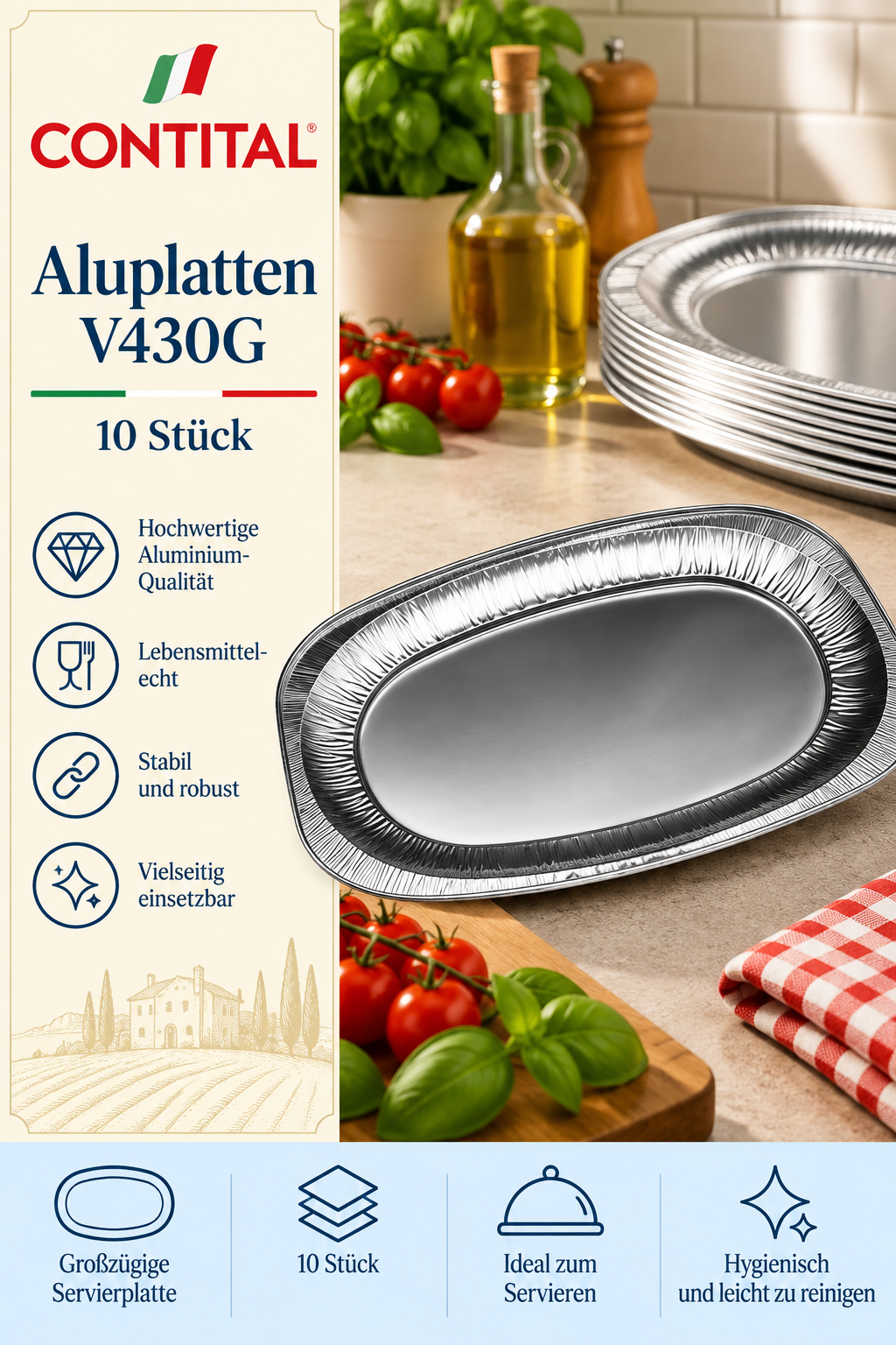 Alupfplatten, Aluminium-Format, Stücke, Einweg-Servierteile, Metall-Serving-Tray