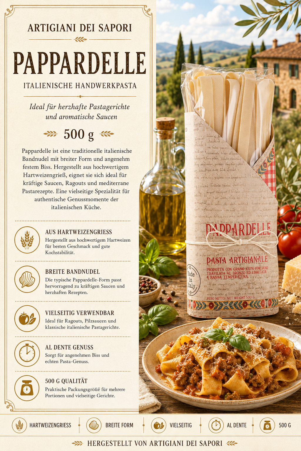 pasta, italienisch, trockene pasta, bundel, 500 g