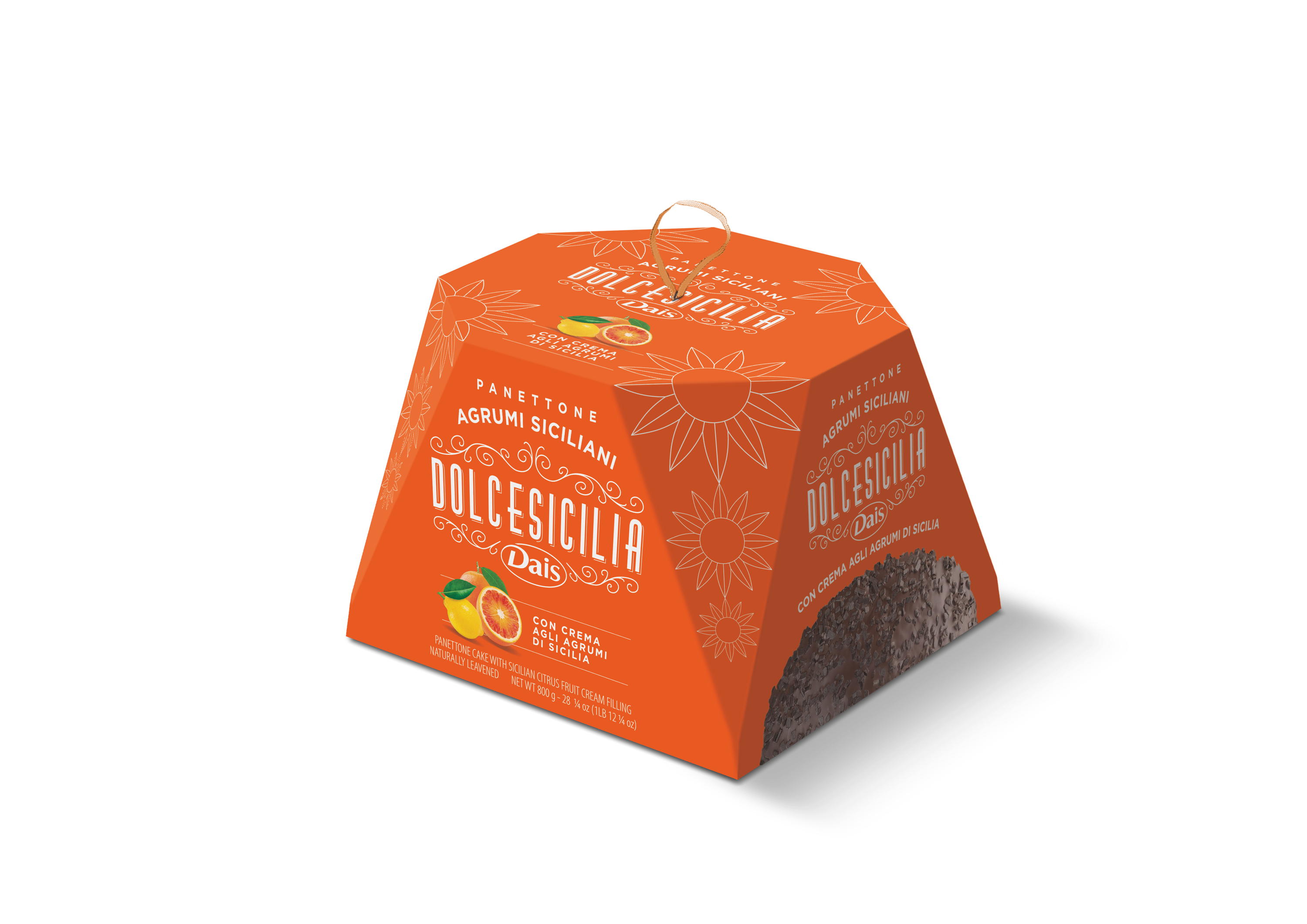 Panettone mit Agrumi Zitrusfrüchte aus Sizilien 800g in Box/Dais    