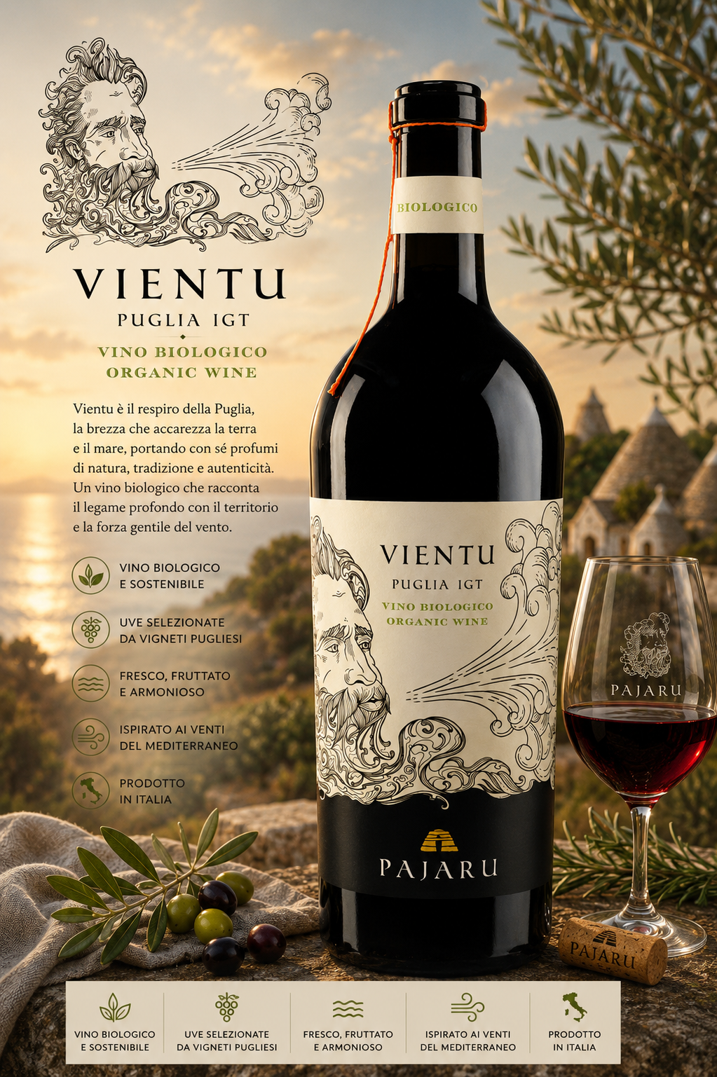 Wein, Rotwein, Bio, Flasche, Etikett