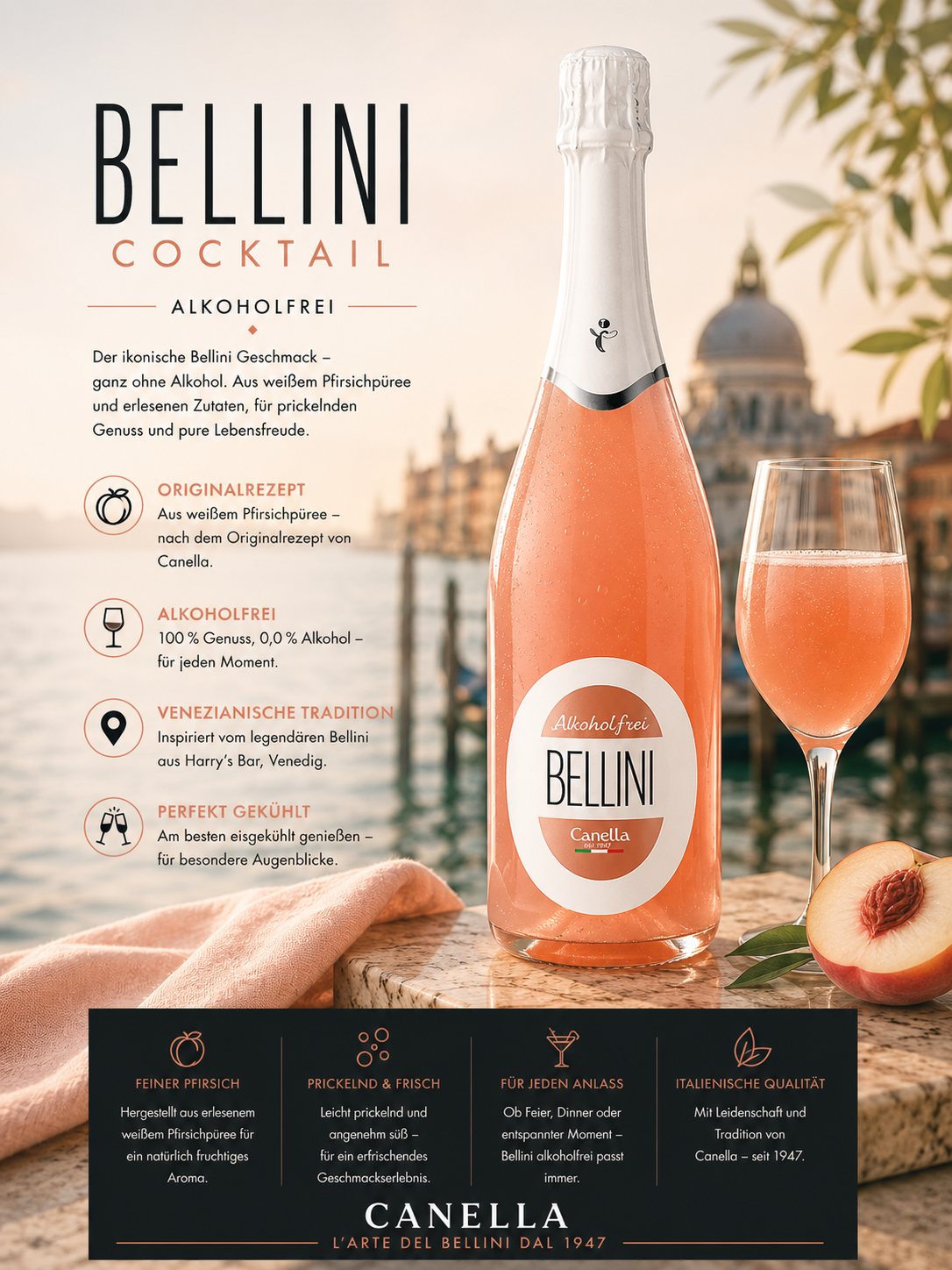 Alkoholfrei, Sekt, Rosé, Canella, Flasche