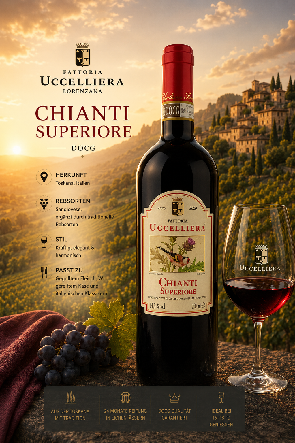 Wein, Chianti, Rotwein, Flasche, Gedeckter Tisch
