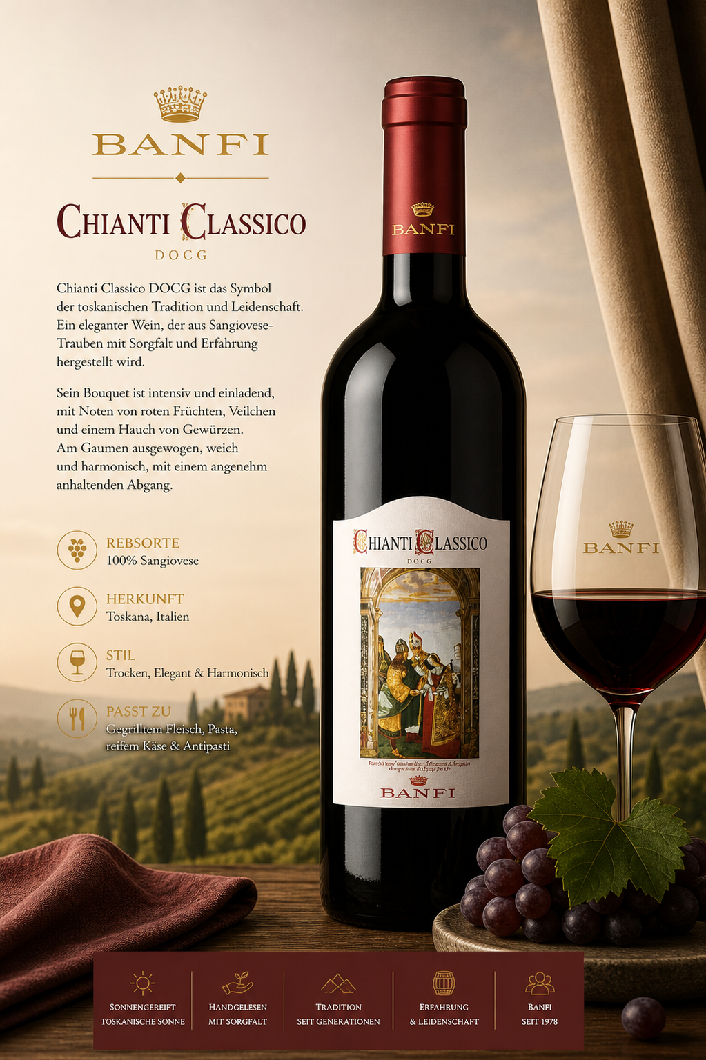 Wein, Rotwein, Chianti Classico, Flasche, Etikett