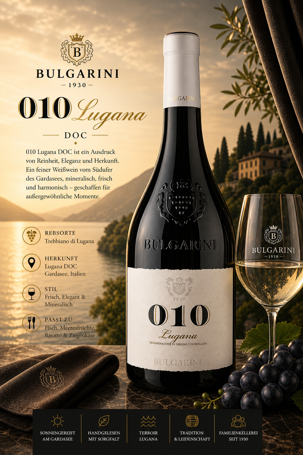 Wein, Lugana, Flasche, Glas, Italiano?