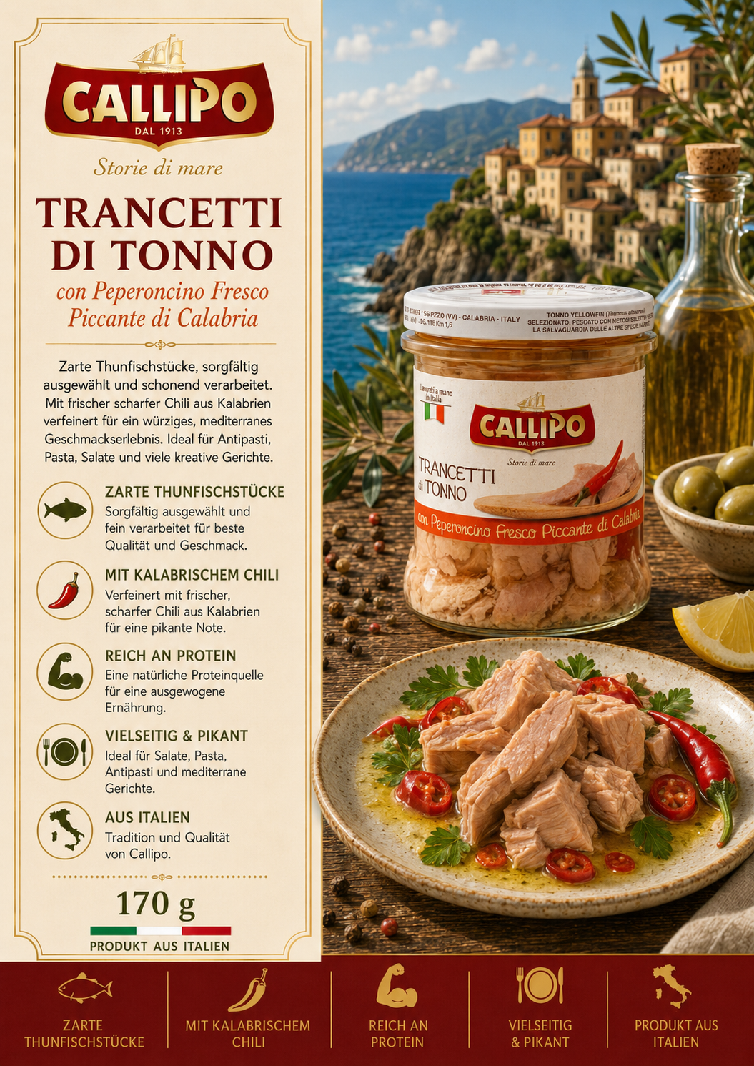 Trancetti, Tonno, Chili, Olivenöl, Italienisch