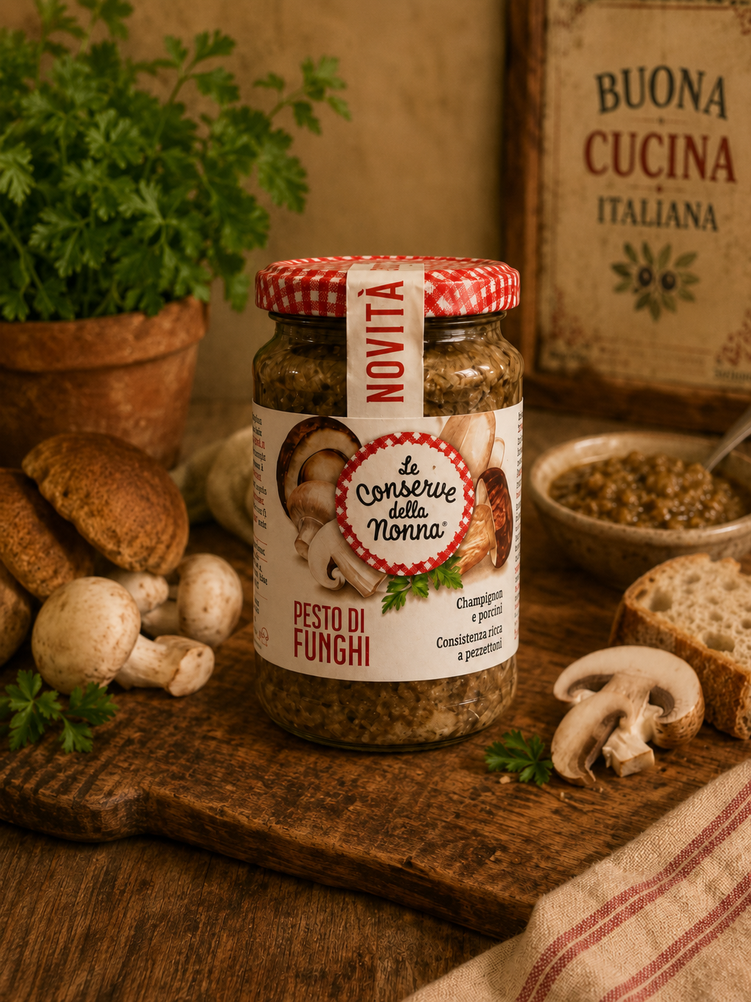 Pesto, Funghi, Glas, Champignon, Gläser