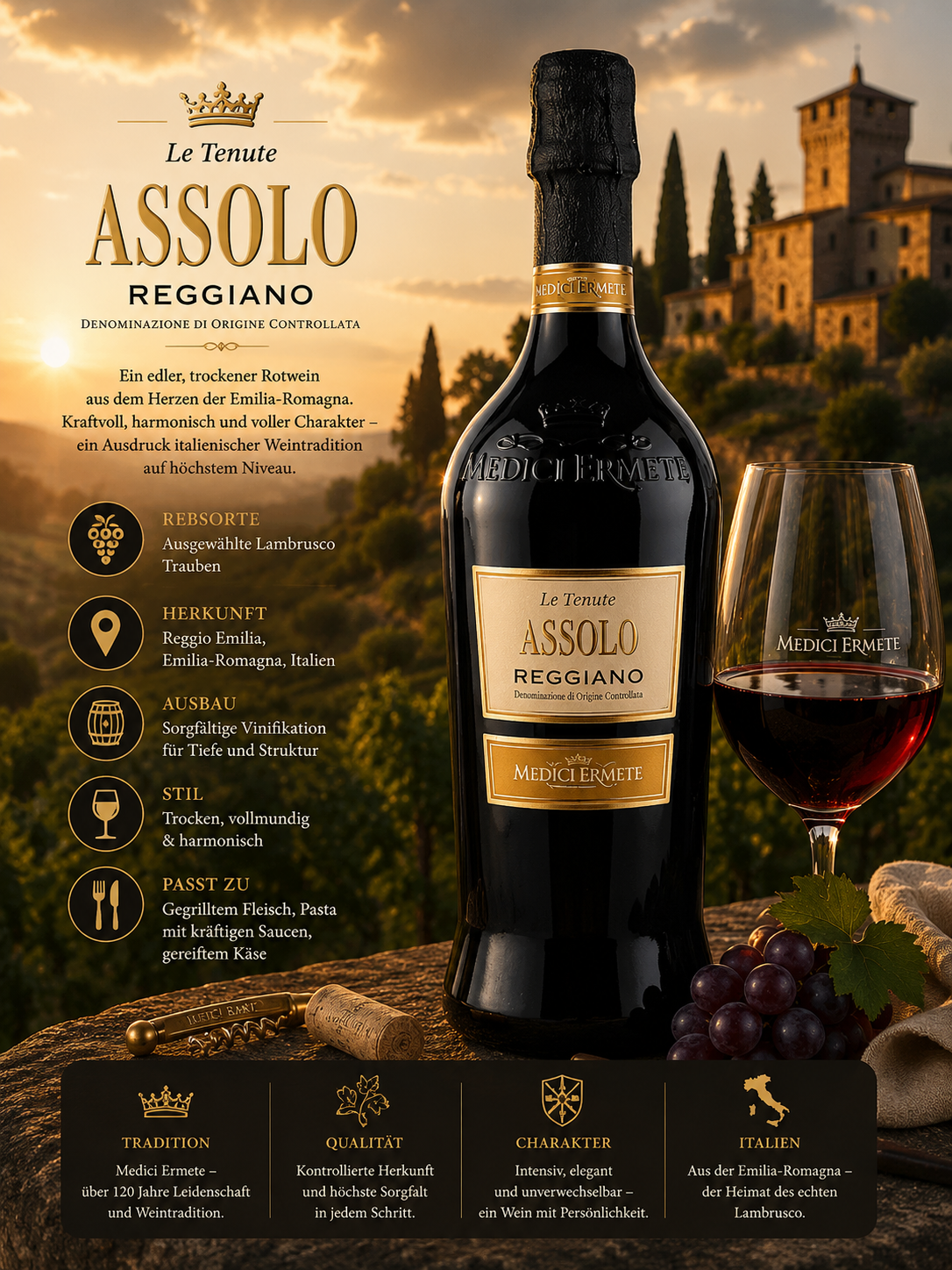 Wein, Rotwein, Flasche, Lambrusco, Italienischer Wein
