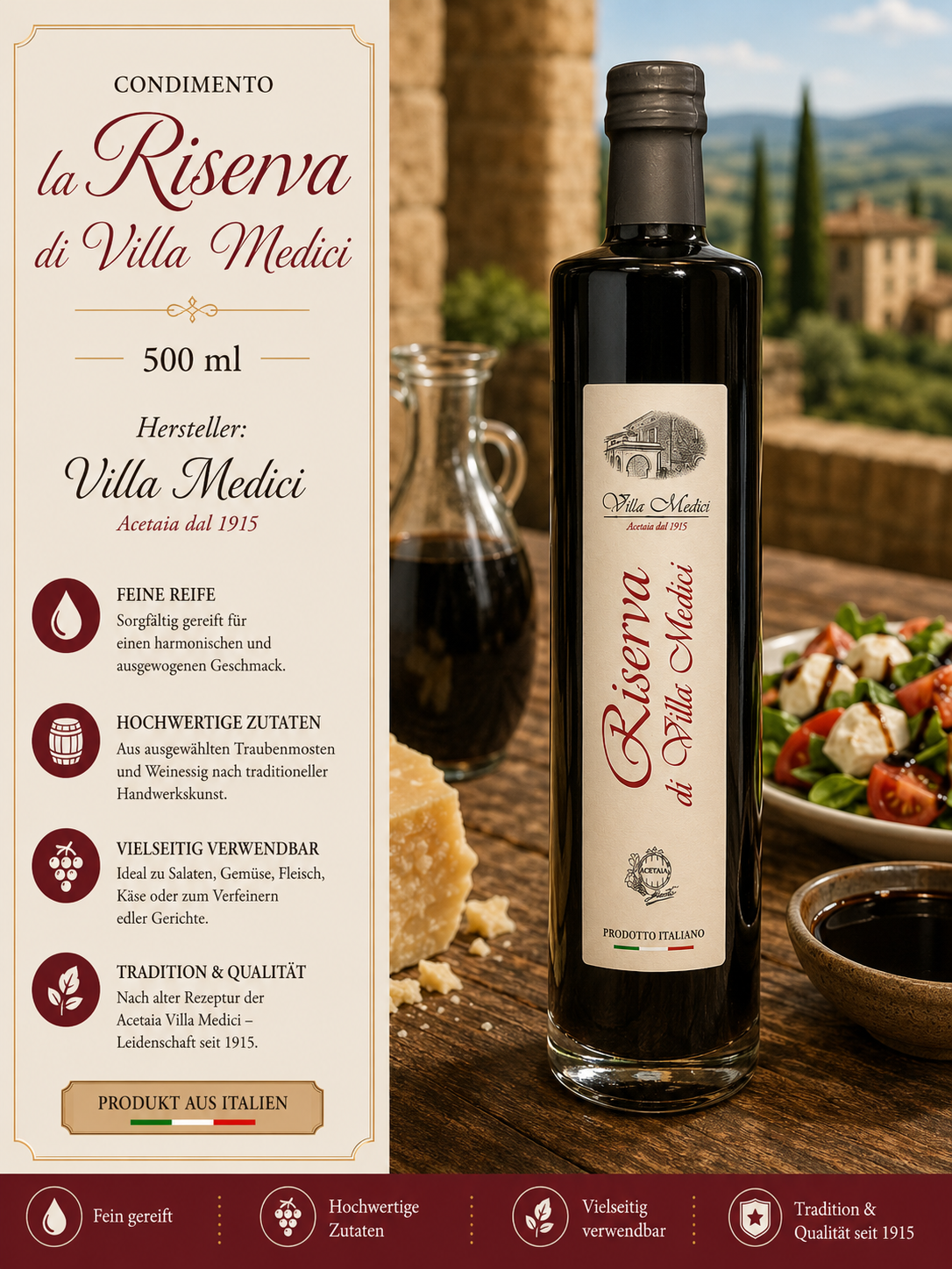 Olivenöl, Balsamico?, Vinaigrette?, Villa Medici, 500 ml