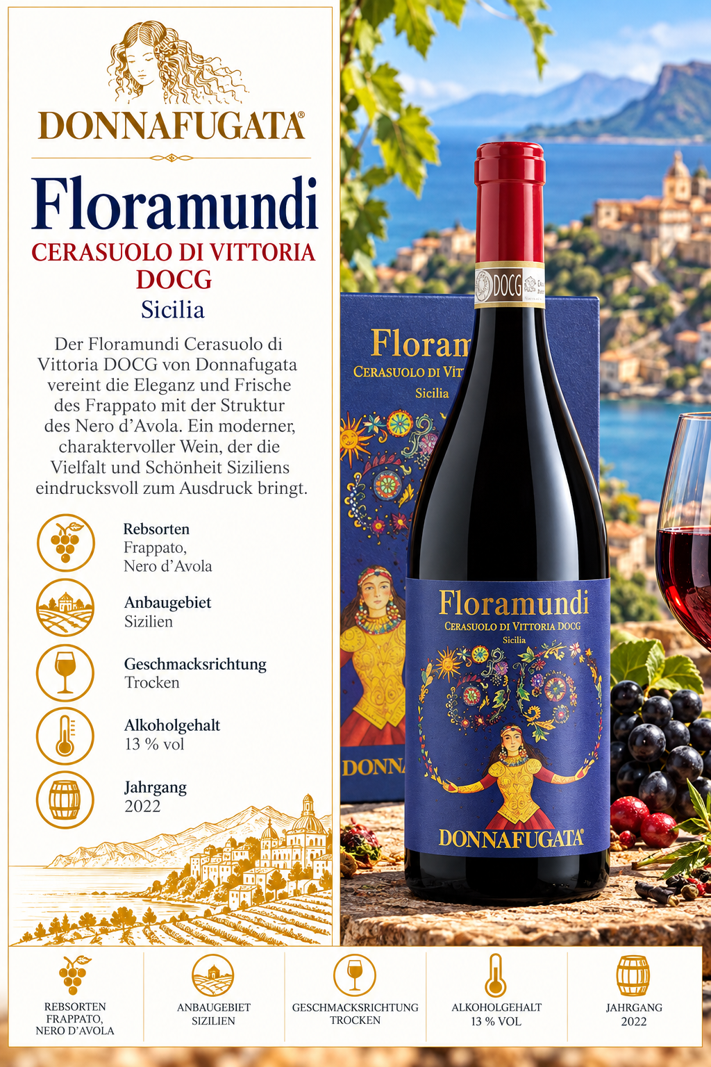 wein, flasche, rotwein, Floramundi, DOCG