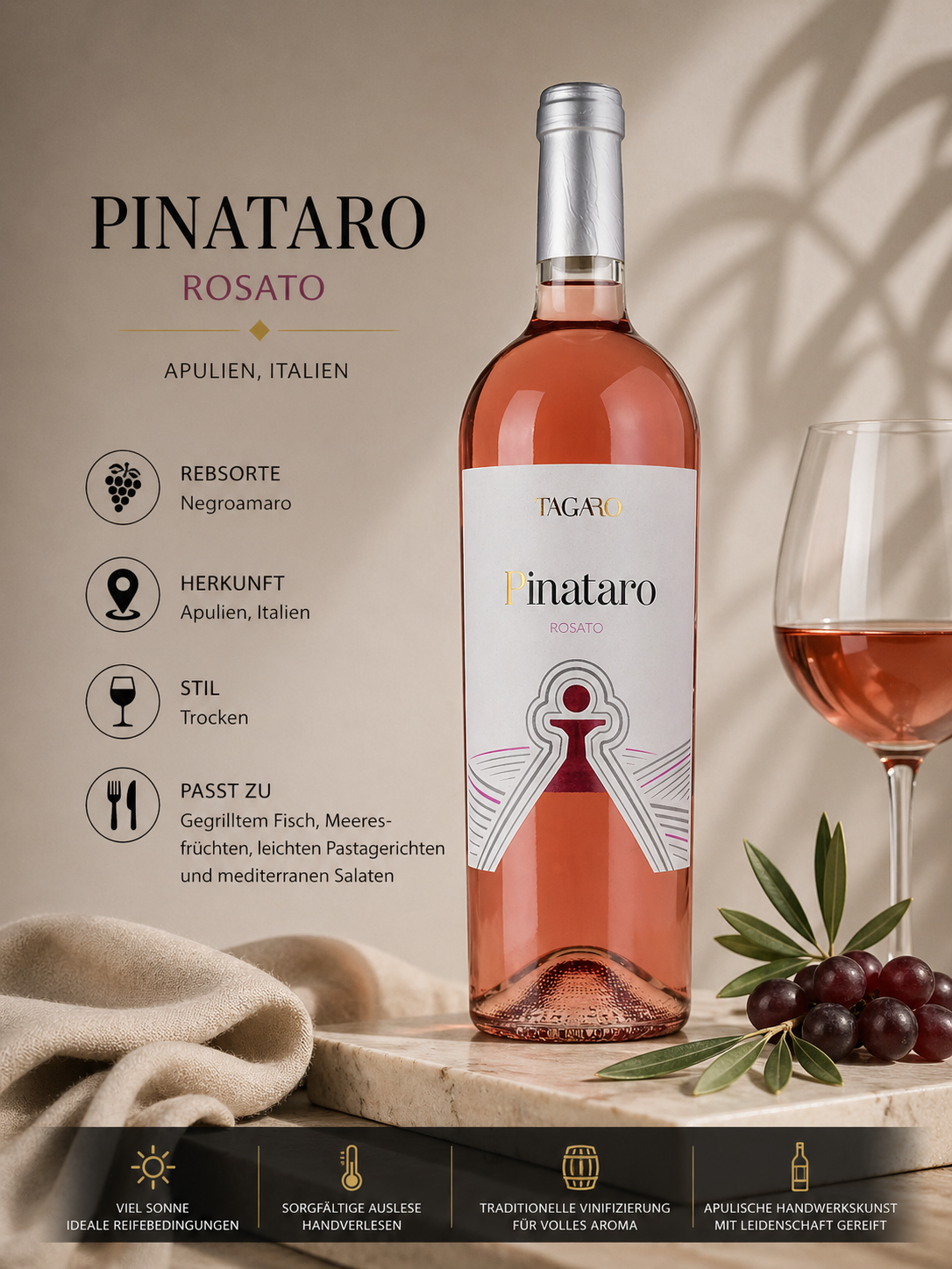Rosato, Wein, Pinataro, Italien, Rosé