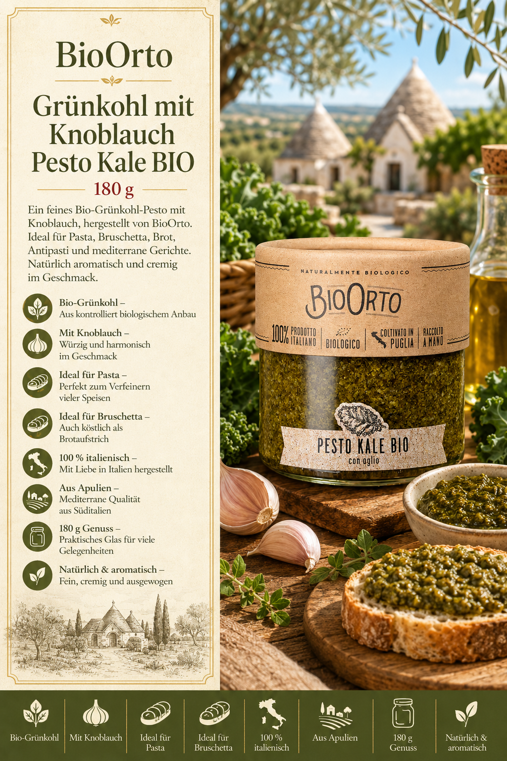 Grünkohl, Pesto, Kale, Bio, Glas Jar