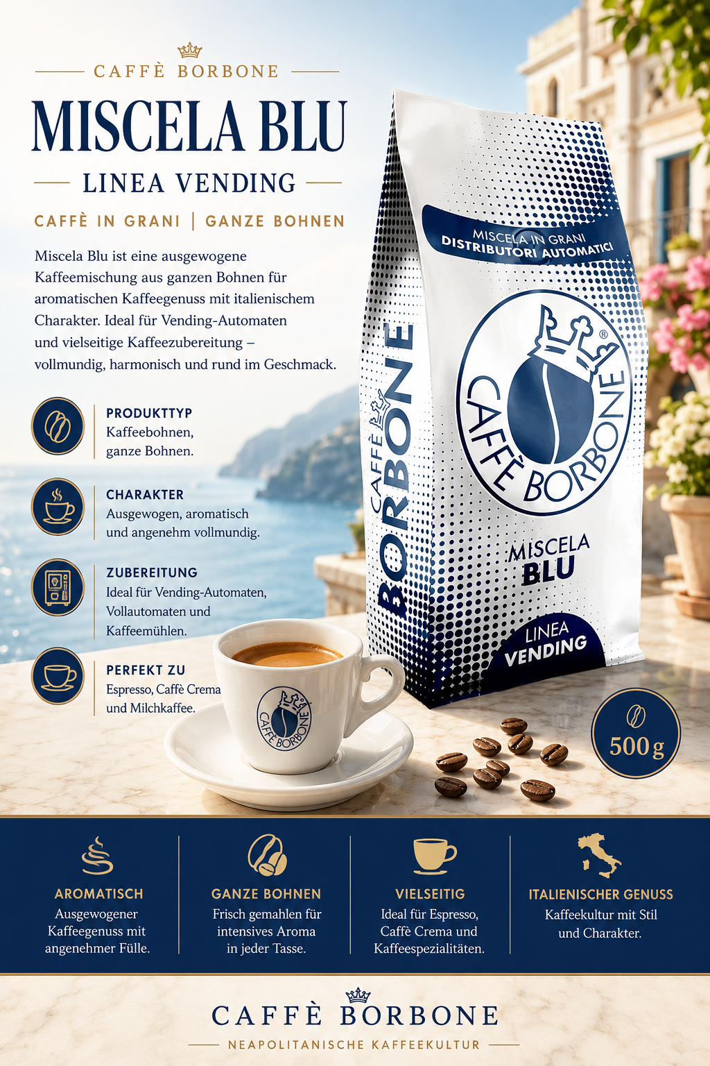 Kaffee, Kaffee-Bohnen, Mischung, Kaffeemaschine, Packung 500g