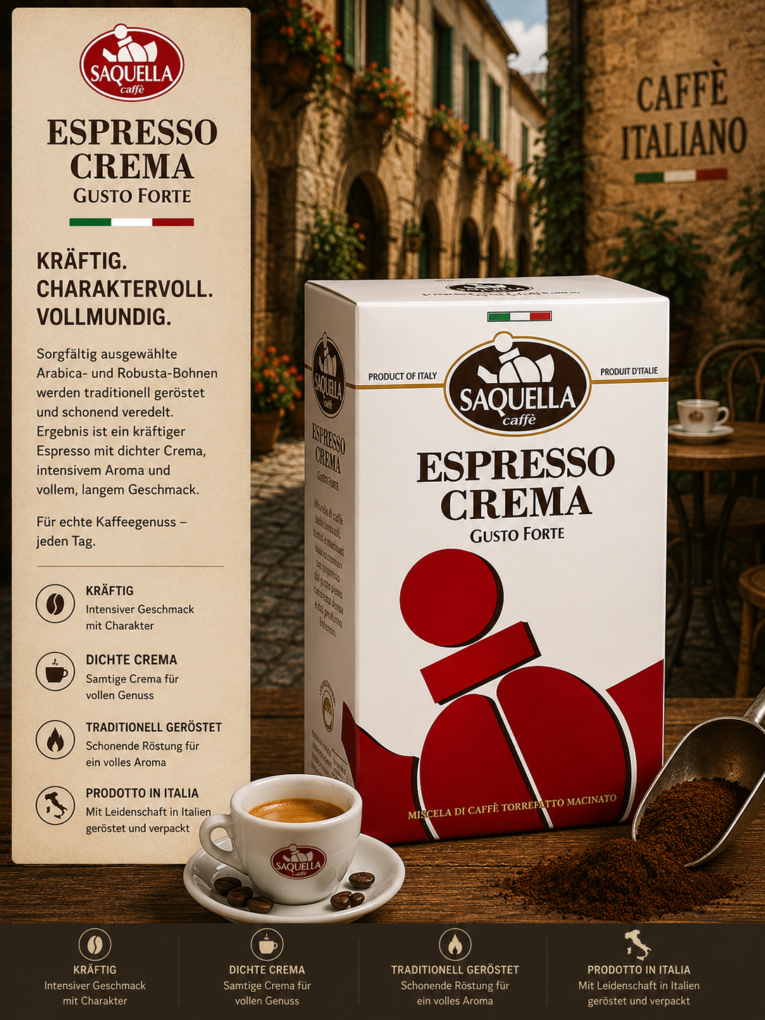 Espresso, Crema, Gusto Forte, Kaffee, Italienisch