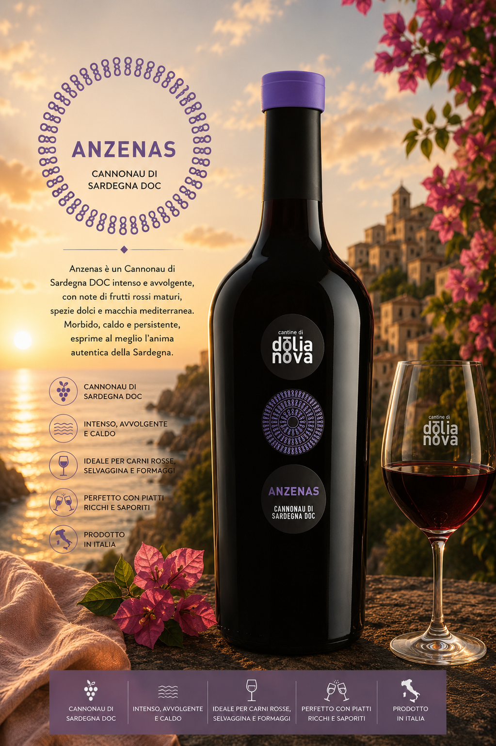cognac, wein, flasche, italien, sardinien