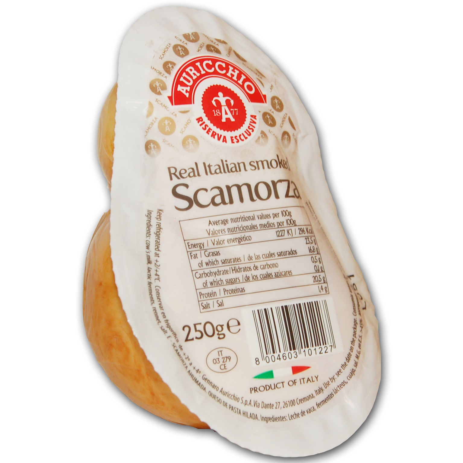 Scamorza affumicata, geräucherter Kuhmilchkäse 250g | Auricchio