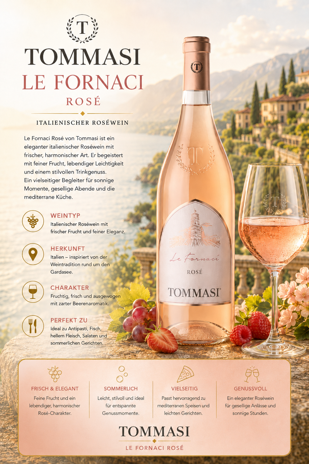 Rosé, Wein, Flasche, Glas, Etikett