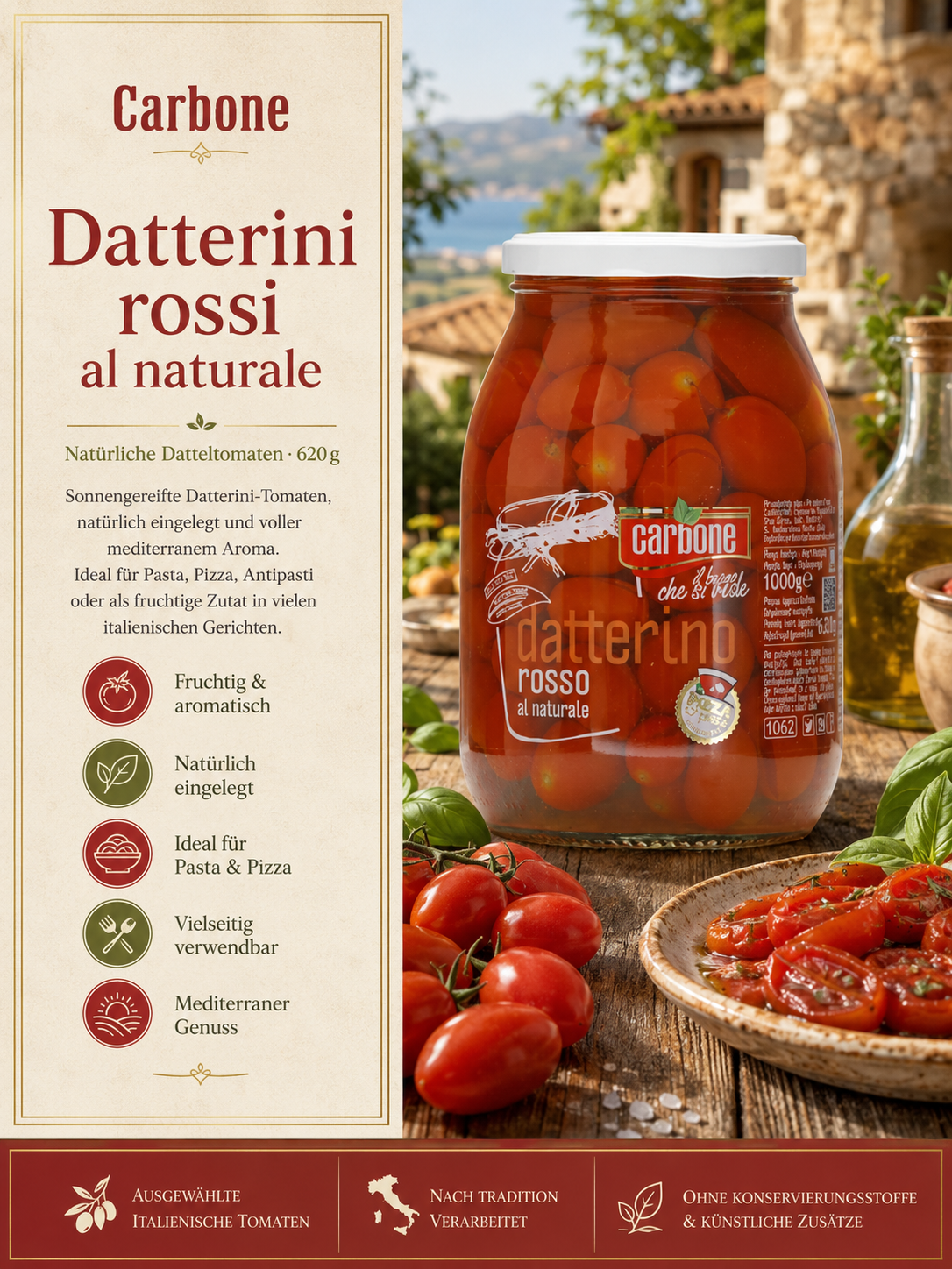 Tomatoes, Cherry tomatoes?, Glass jar?, Italian tomatoes, Natural/organic?