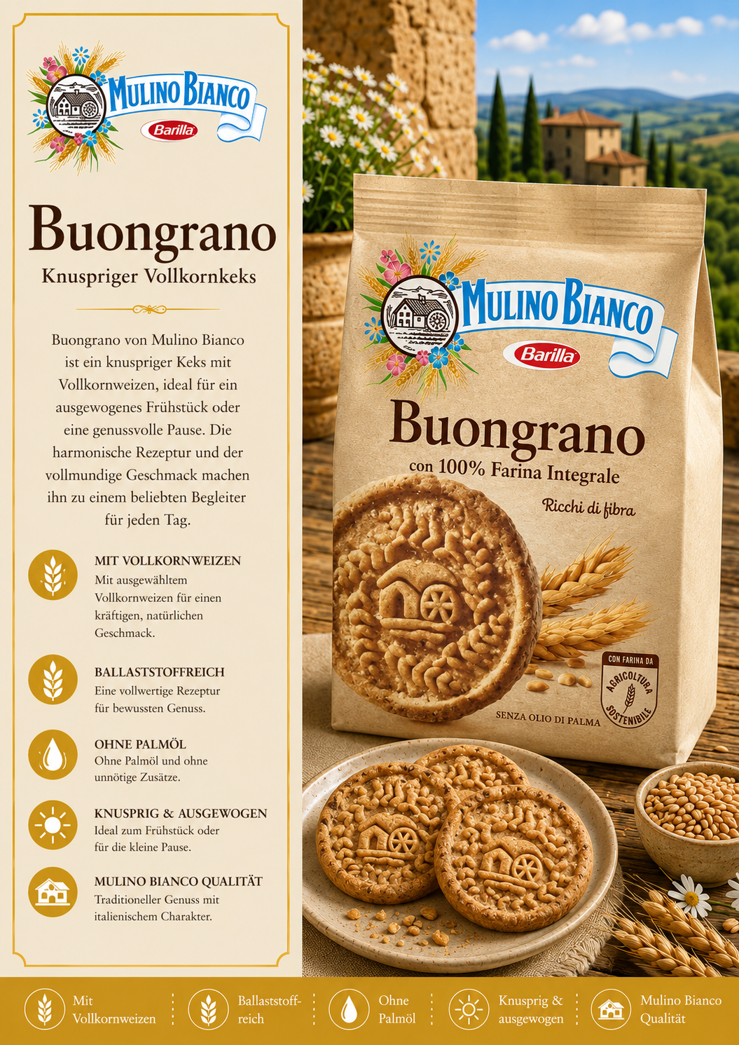 Vollkornkekse, Keks, Roggenweizen, Mehlprodukt, Packung