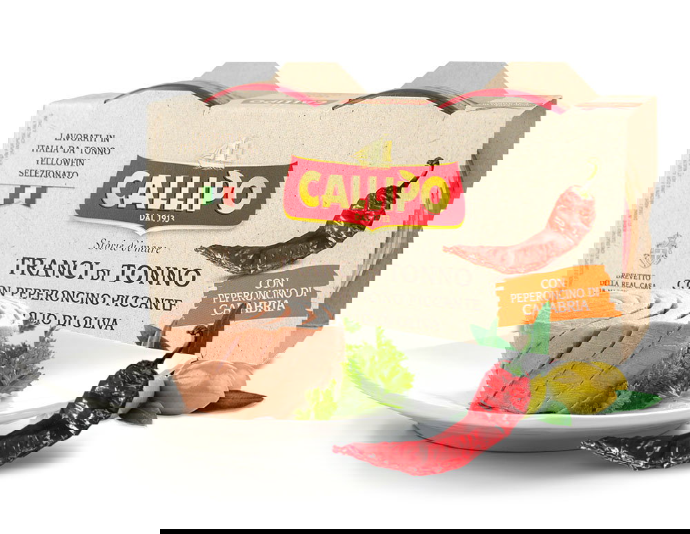 Tranci di Tonno Thunfischfilets all'Olio d'Oliva mit Chili aus Kalabrien 3 x 80g| Callipo